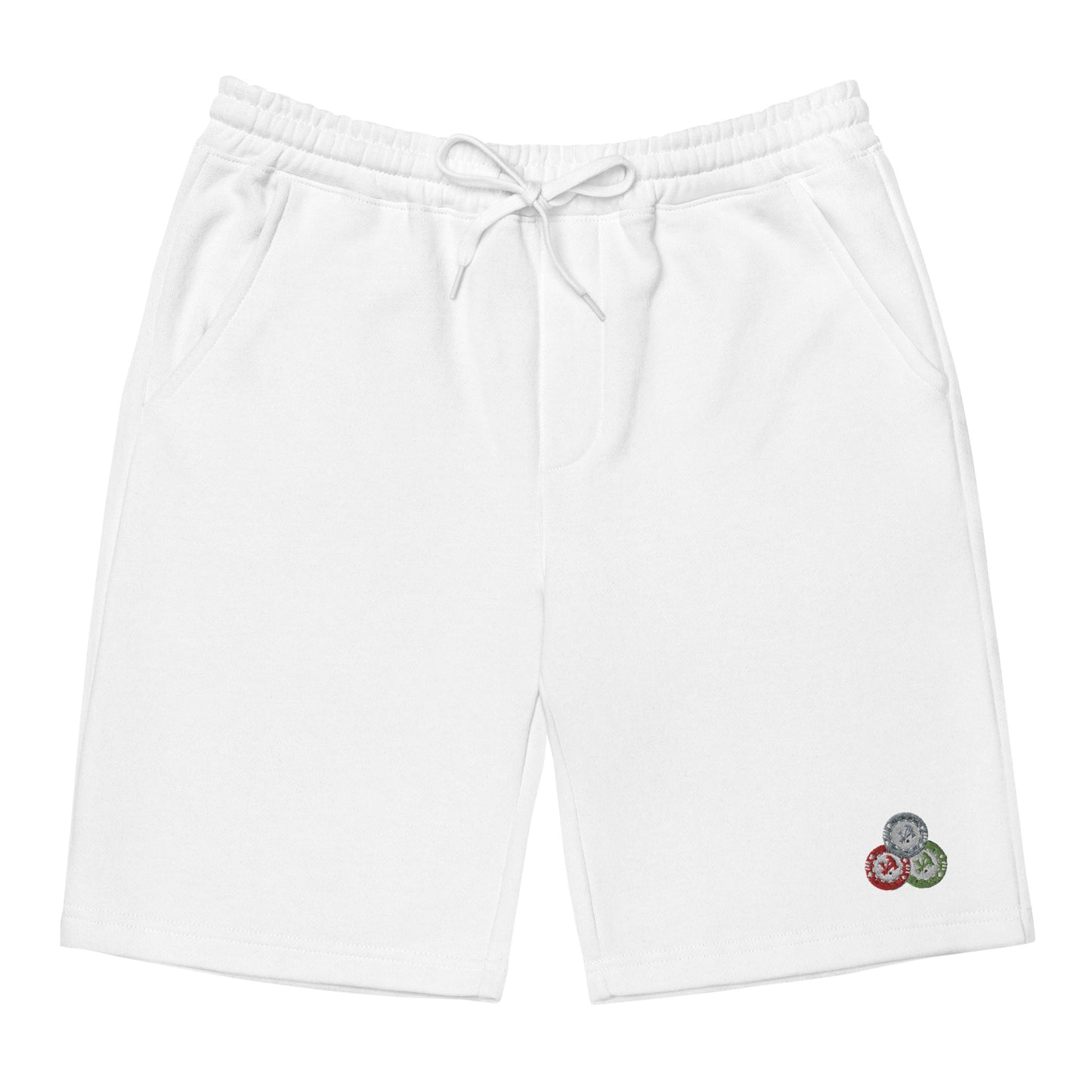 Men's fleece embroidered poker chip shorts