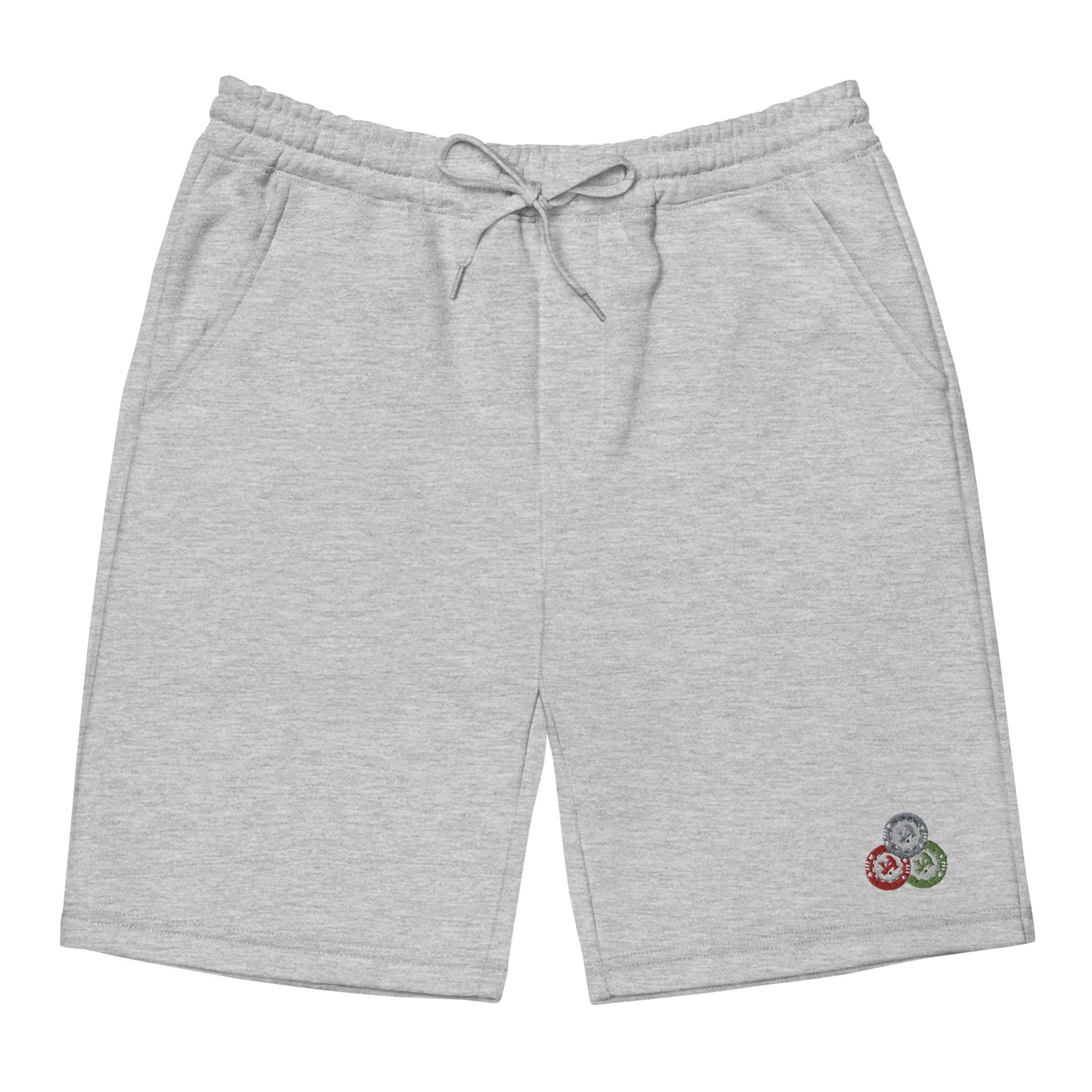 Men's fleece embroidered poker chip shorts